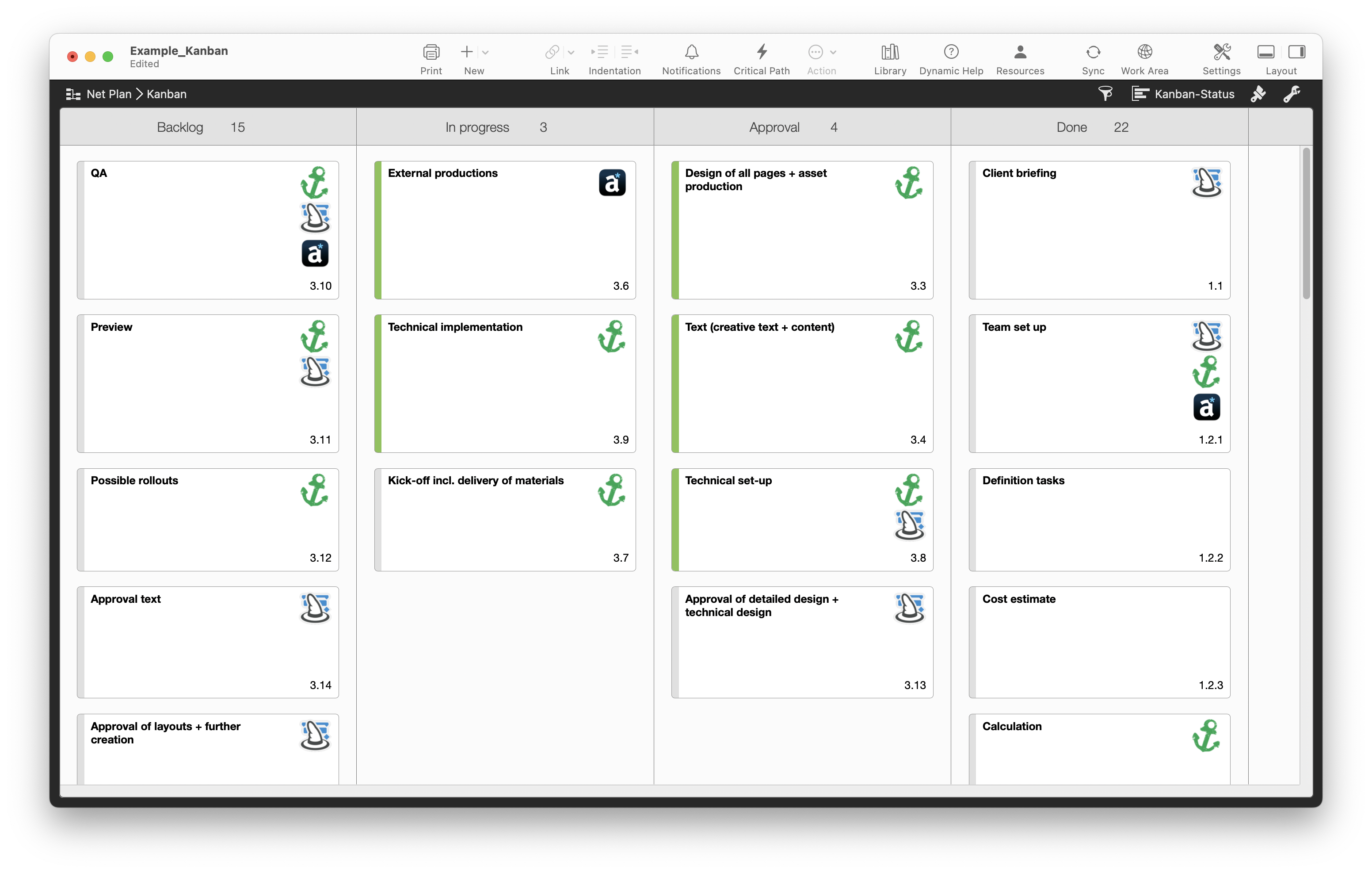 Tableau Kanban dans Merlin Project Tableau Kanban dans Merlin Project