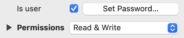 Activate the 'Is user' box for the resource Activate the 'Is user' box for the resource