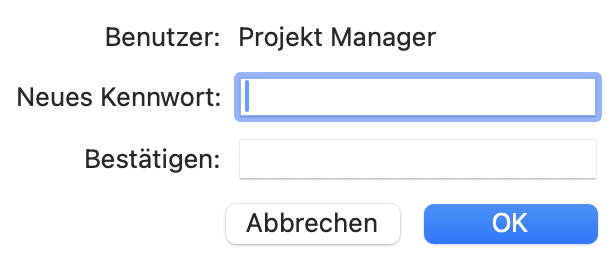 Fügen Sie nun ein Passwort für den Benutzer hinzu
