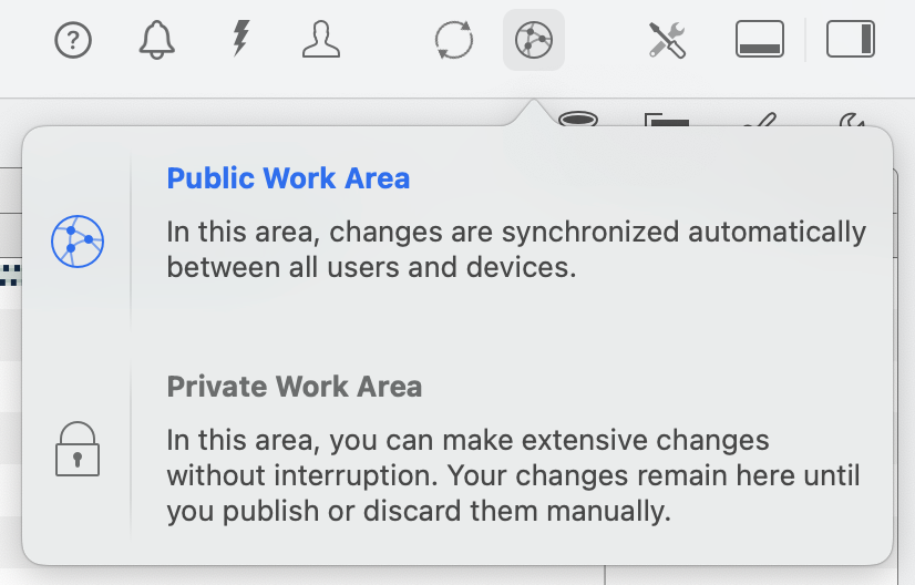 Vous pouvez passer de l'espace de travail privé à l'espace de travail public dans Merlin Project. Vous pouvez passer de l'espace de travail privé à l'espace de travail public dans Merlin Project.