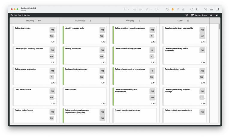 La vue Kanban dans Merlin Project La vue Kanban dans Merlin Project