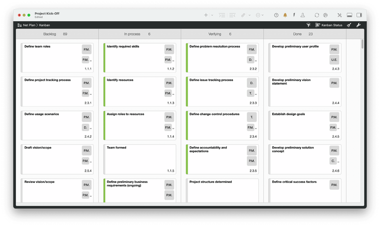 The Kanban View in Merlin Project