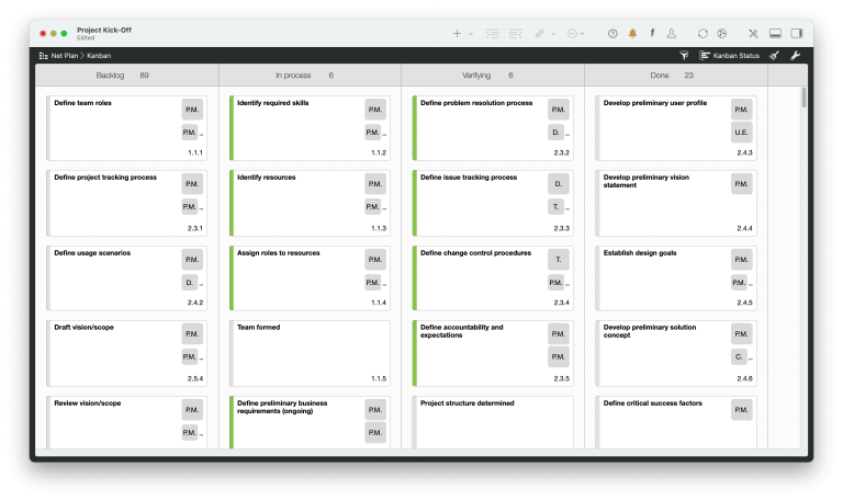 The Kanban View in Merlin Project