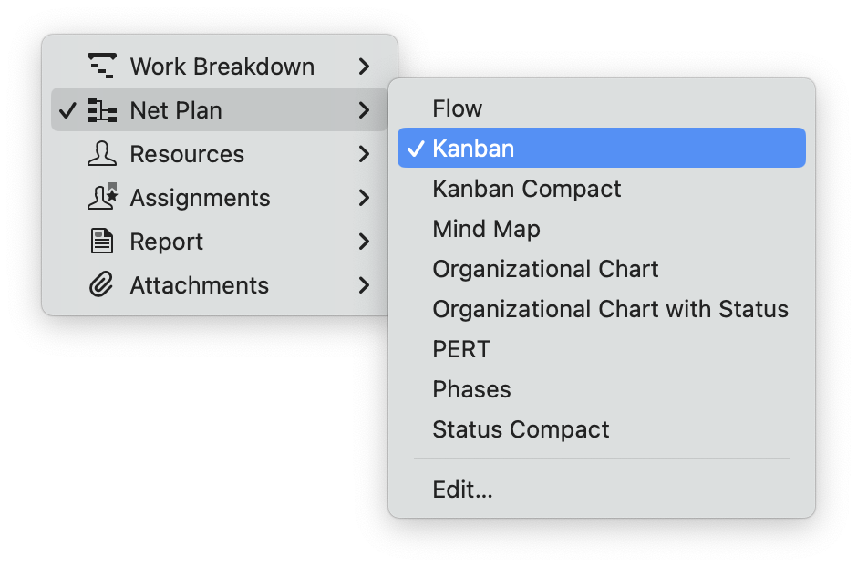 Select Kanban View in Merlin Project