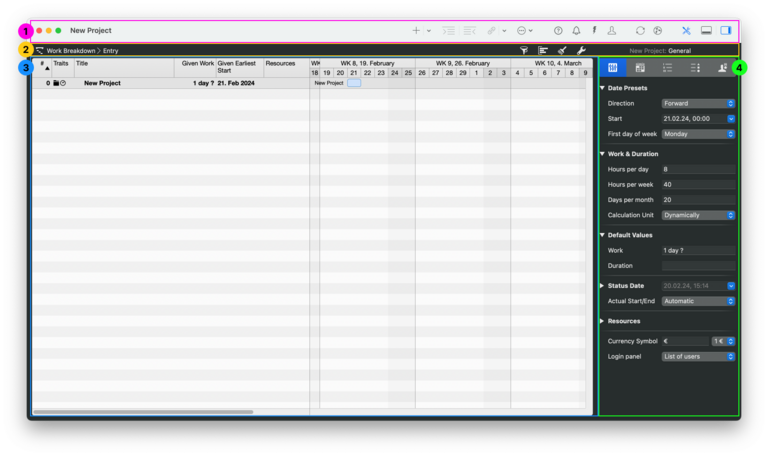A new project in Merlin Project based on an empty document A new project in Merlin Project based on an empty document