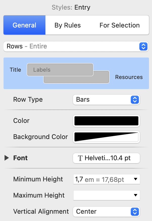The Styles Inspector in Merlin Project