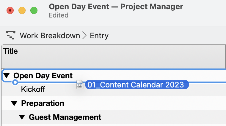 Cómo insertar otro proyecto en el documento actual en Merlin Project