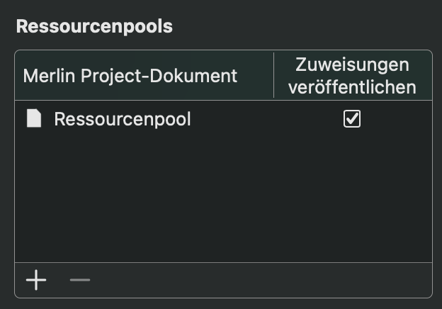 Der Ressourcenpool in Merlin Project