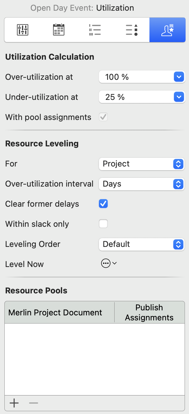 The Utilisation Inspector in Merlin Project The Utilisation Inspector in Merlin Project