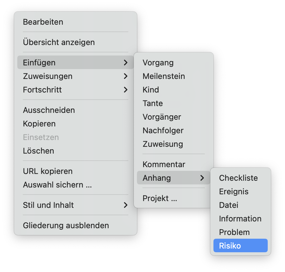 Wie man einem Vorgang in Merlin Project ein neues Risiko hinzufügt