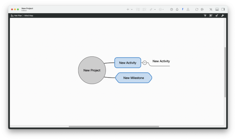 A new Mind Map in Merlin Project with Activities and Milestones A new Mind Map in Merlin Project with Activities and Milestones