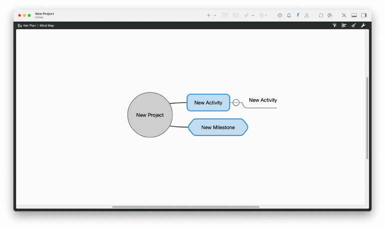A new Mind Map in Merlin Project with Activities and Milestones A new Mind Map in Merlin Project with Activities and Milestones