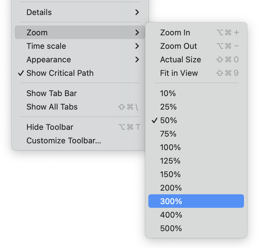 Options de zoom dans Merlin Project Options de zoom dans Merlin Project