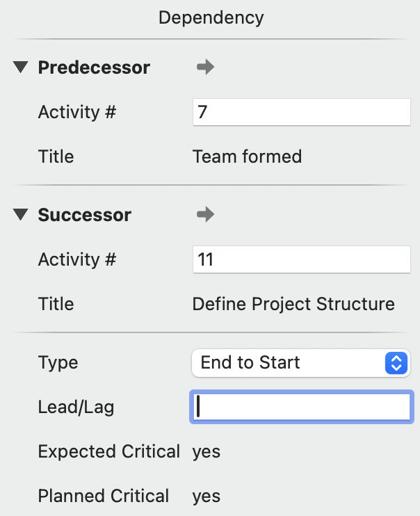 How to add lead/lag to dependencies How to add lead/lag to dependencies