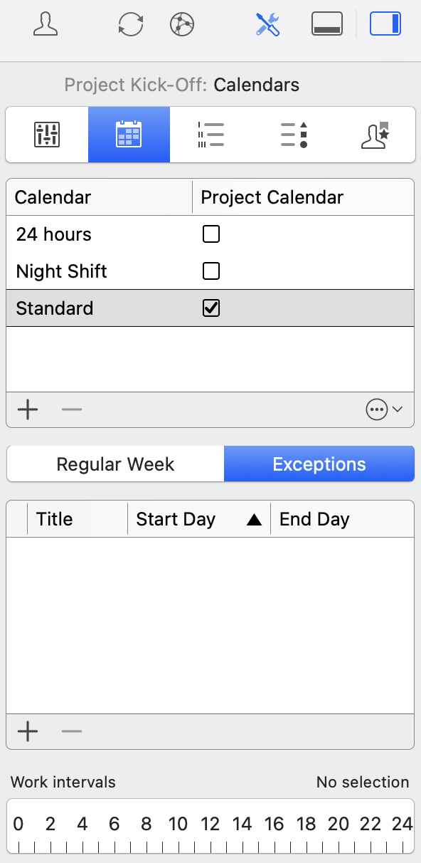 Calendrier de travail
