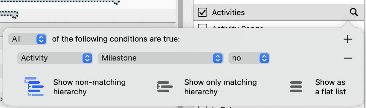 By clicking on the magnifying glass, you can customize the filter in Merlin Project By clicking on the magnifying glass, you can customize the filter in Merlin Project