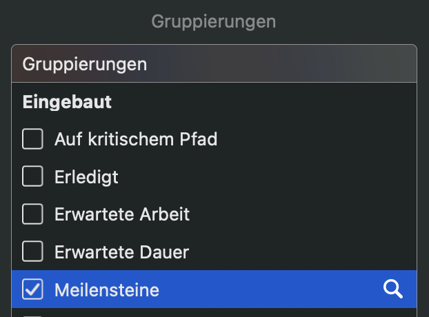 Wie Sie eine Gruppierung in Merlin Project aktivieren