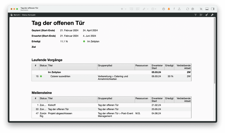 Wie man Module in einem Bericht in Merlin Project anpasst Wie man Module in einem Bericht in Merlin Project anpasst