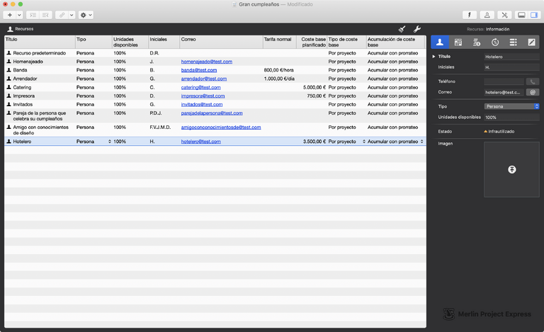 Recursos en Merlin Project Express
