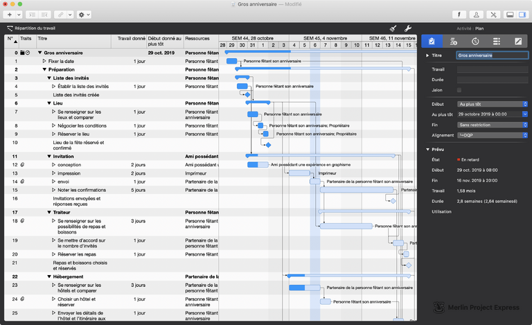 Répartition du travail à Merlin Project Express