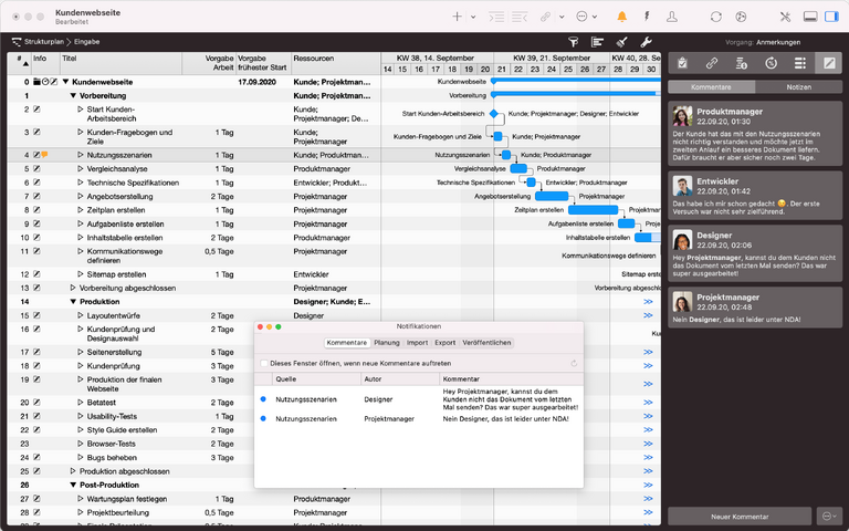 Kommentare in Merlin Project Kommentare in Merlin Project