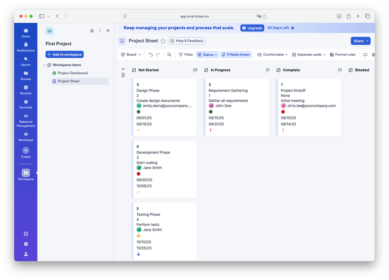 Gestión de recursos para Smartsheet Heatmap