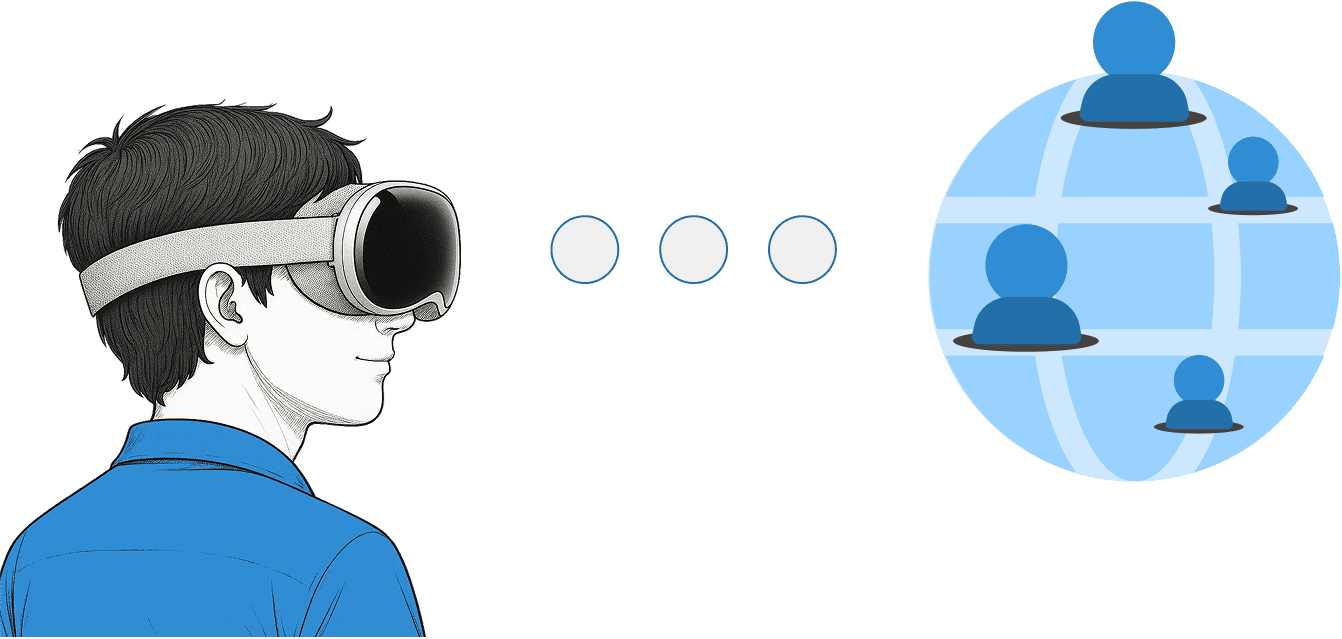 Teamarbeit mit Merlin Project auf Apple Vision Pro