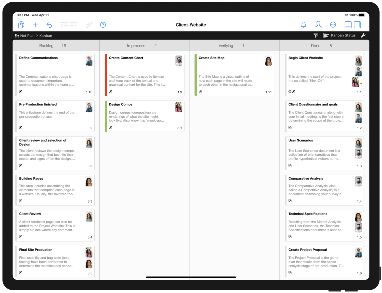 Merlin Project Kanban Board on the iPad Merlin Project Kanban Board on the iPad