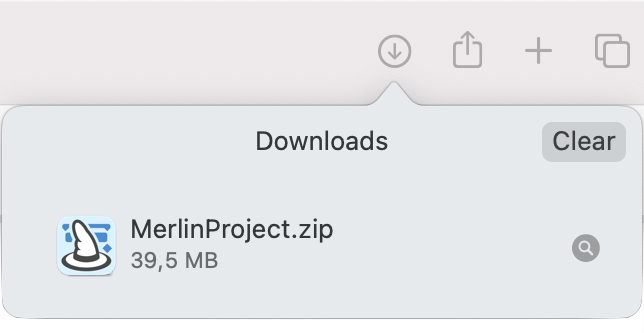 Download in Safari