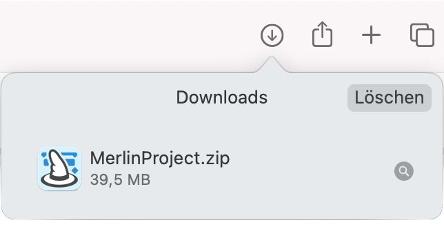Download in Safari