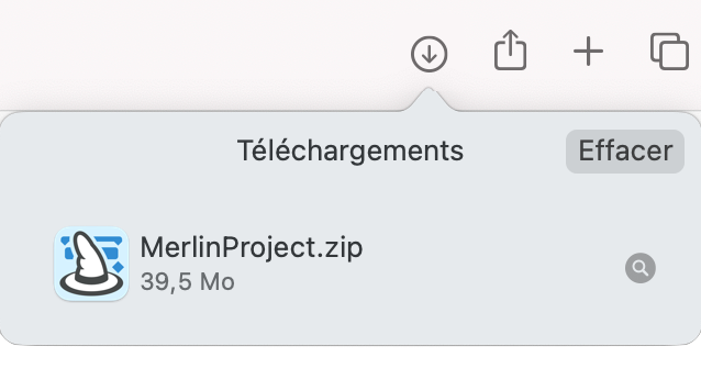 Télécharger dans Safari