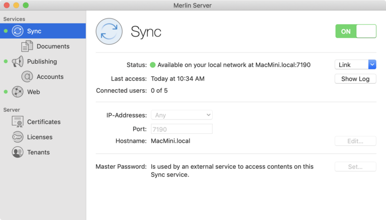 Sync with Merlin Server