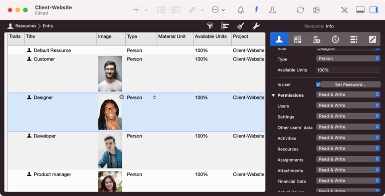 Resources are users in Merlin Server