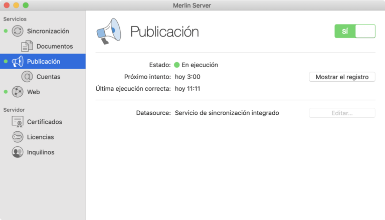 Publicación de contenidos del proyecto en Merlin Server Publicación de contenidos del proyecto en Merlin Server