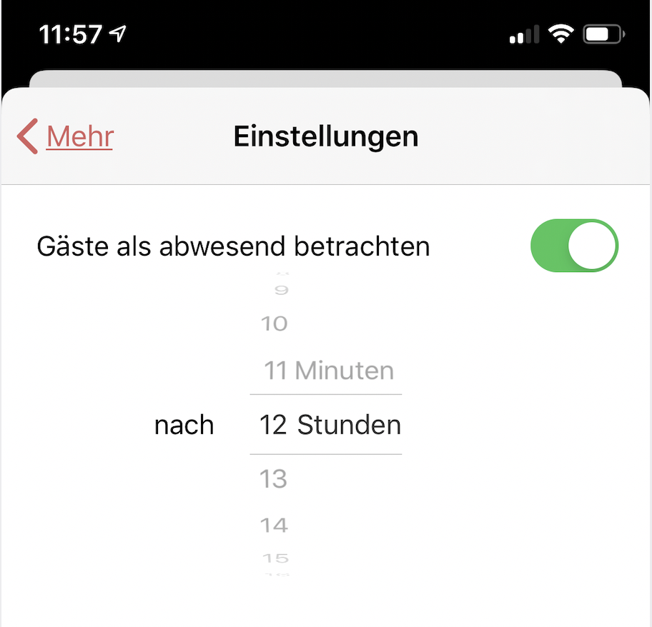 Zeit für die Abmeldung des Gasts einstellen Zeit für die Abmeldung des Gasts einstellen