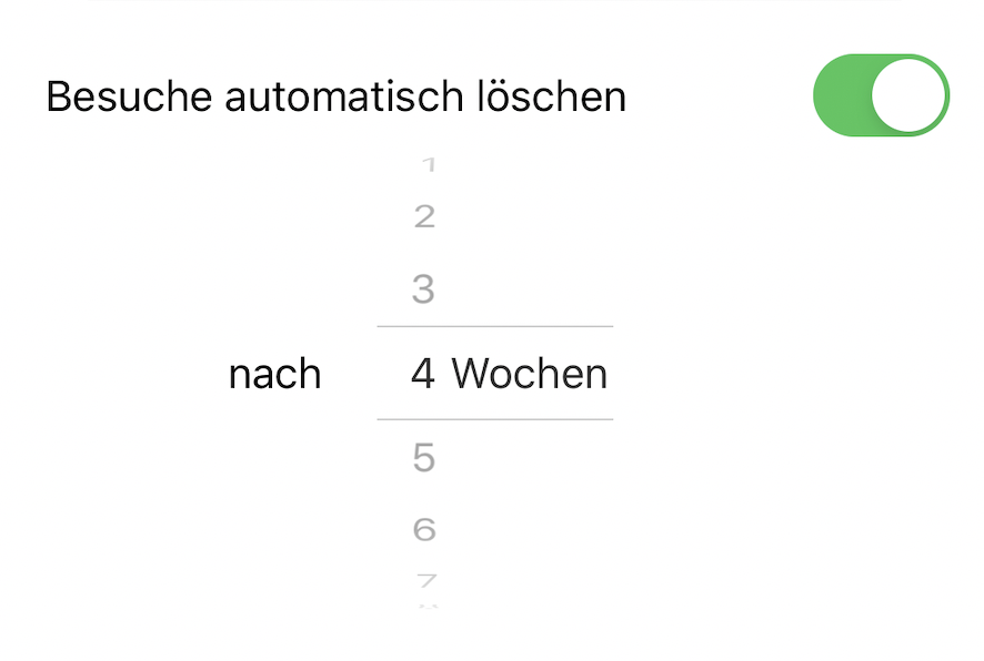 Speicherdauer einstellen