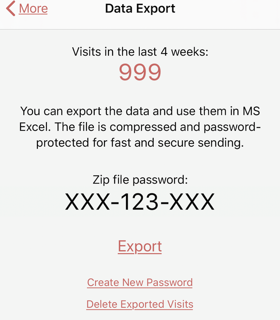 Export visitor list Export visitor list