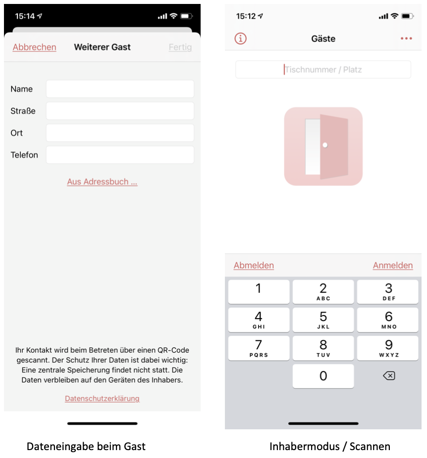 Gescannte Daten im Inhabermodus