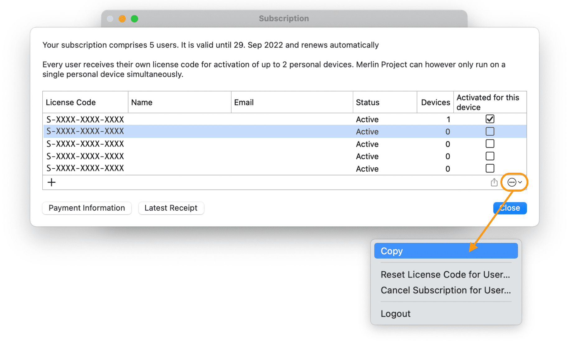 Edit Licenses Edit Licenses