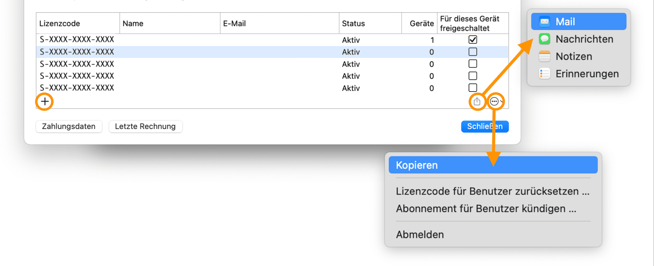 Lizenzen zentral verwalten