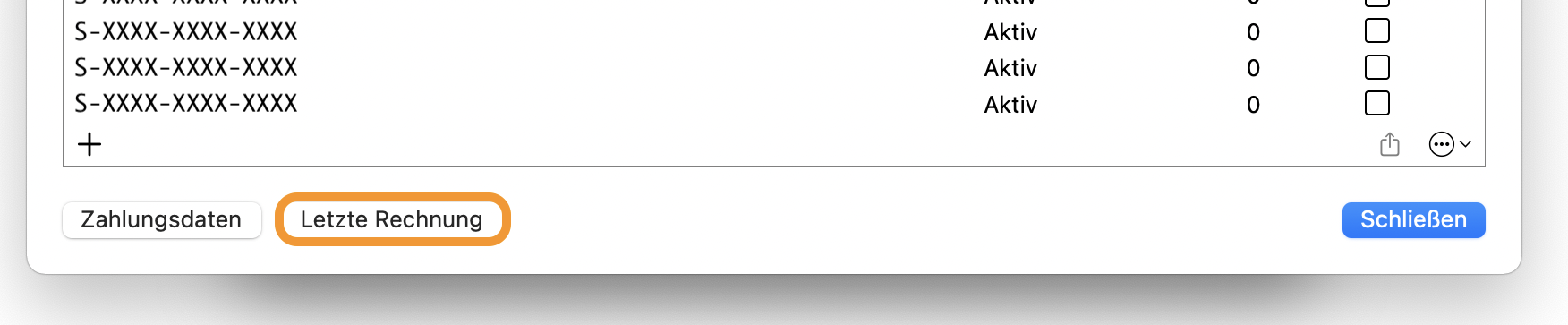 Letzte Rechnung in Merlin Project abrufen