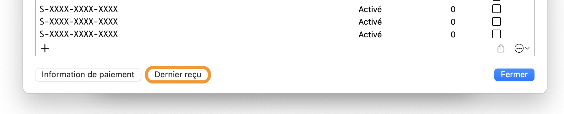 Récupérer le dernier reçu dans Merlin Project