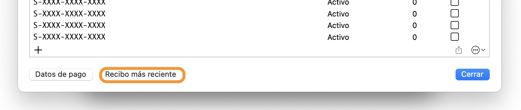 Recuperar recibo más reciente en Merlin Project