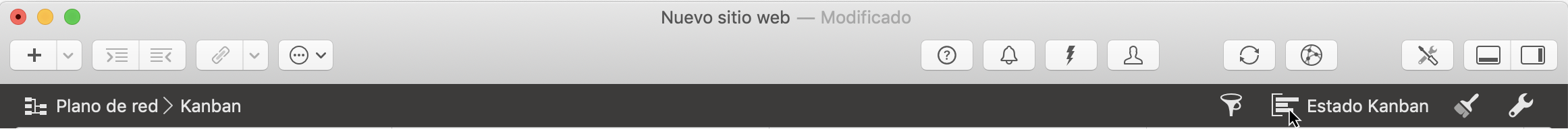 Haga clic en el símbolo de agrupaciones para ver las opciones de agrupaciones