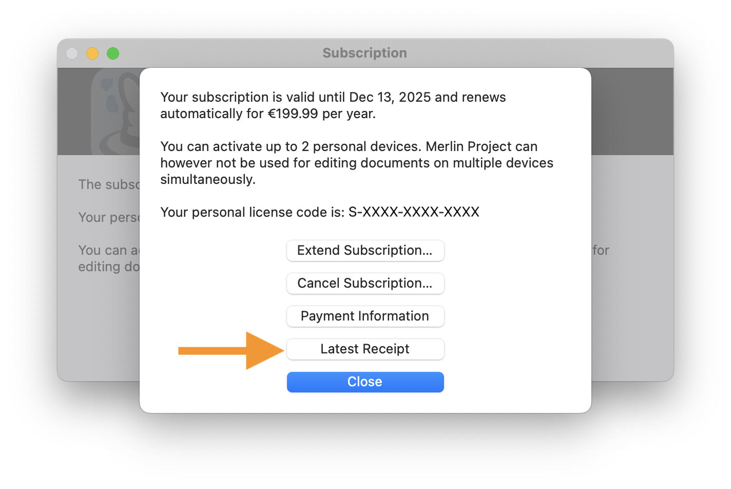 Retrieve Latest Receipt in Merlin Project Retrieve Latest Receipt in Merlin Project