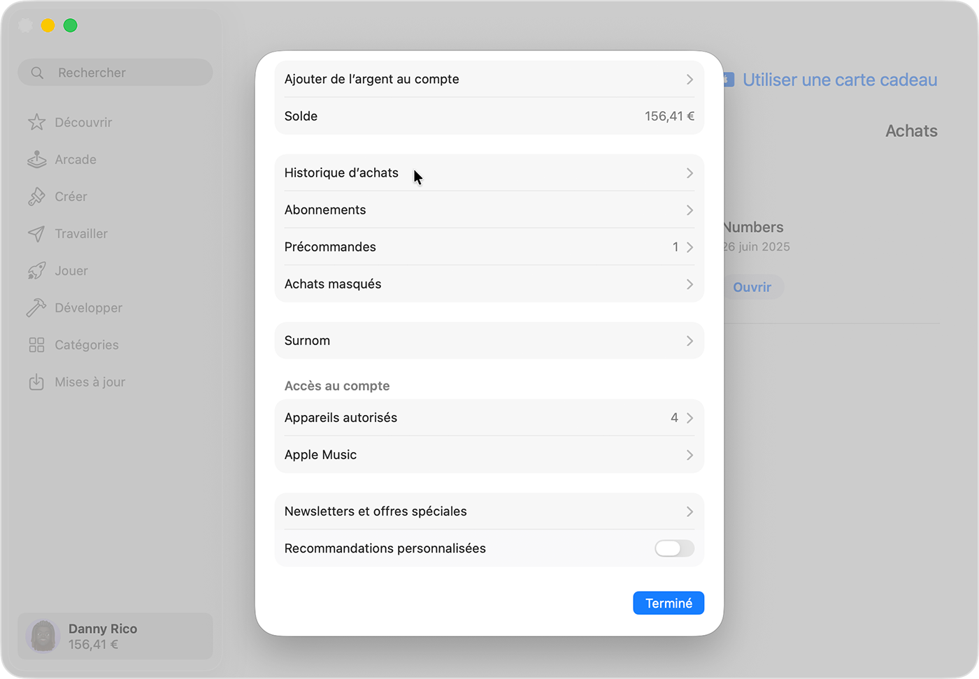 Consulter les statistiques d'achat de l'identifiant Apple