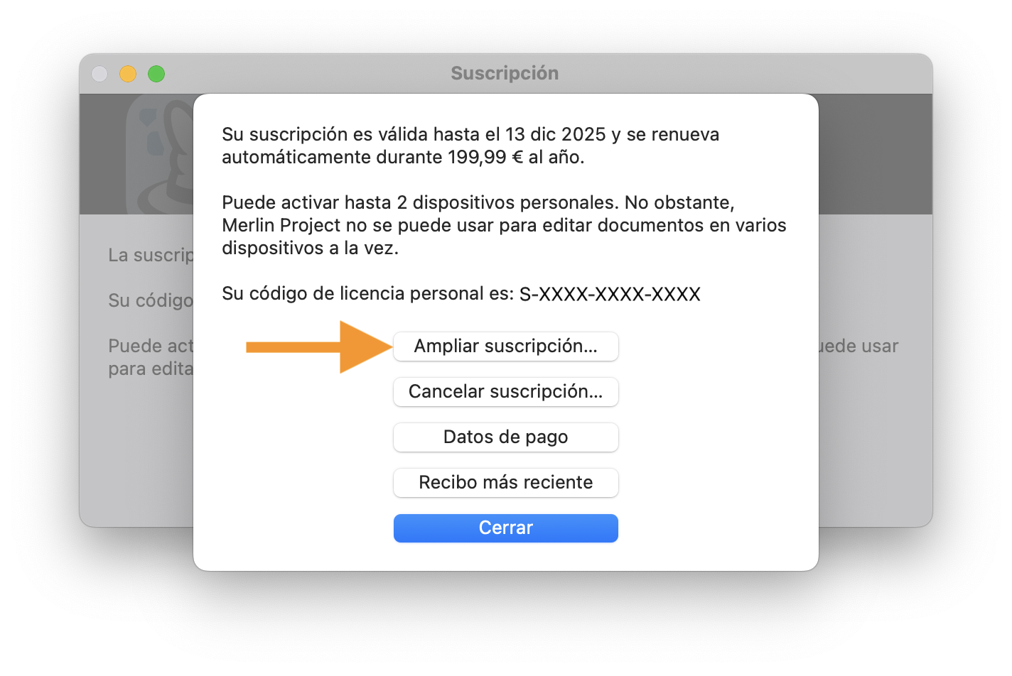 Ampliar la suscripción