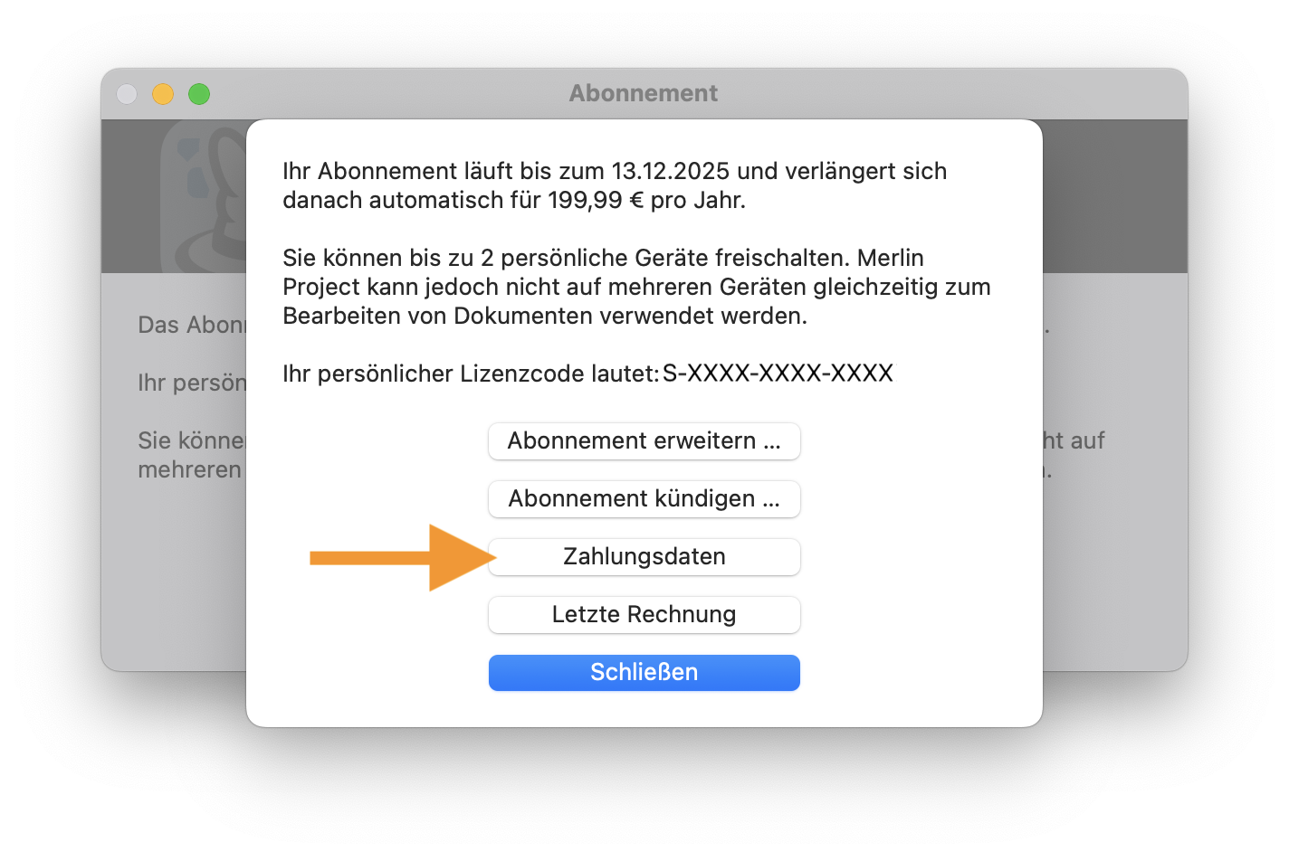 Zahlungsdaten aktualisieren Zahlungsdaten aktualisieren