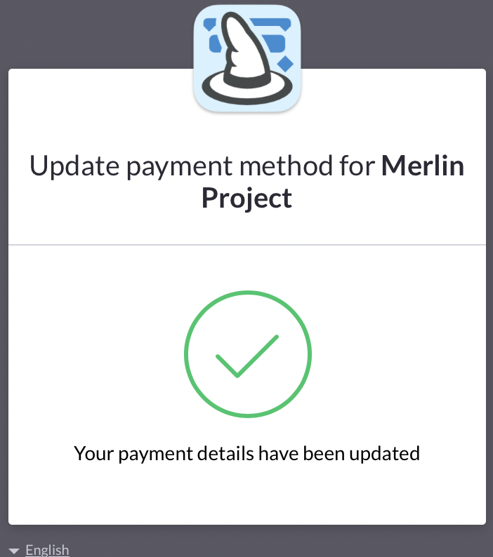 Payment details updated Payment details updated