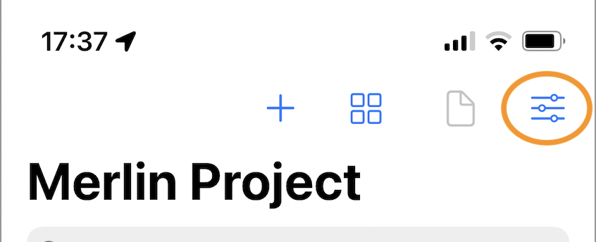 Paramètres dans Merlin Project sur iOS